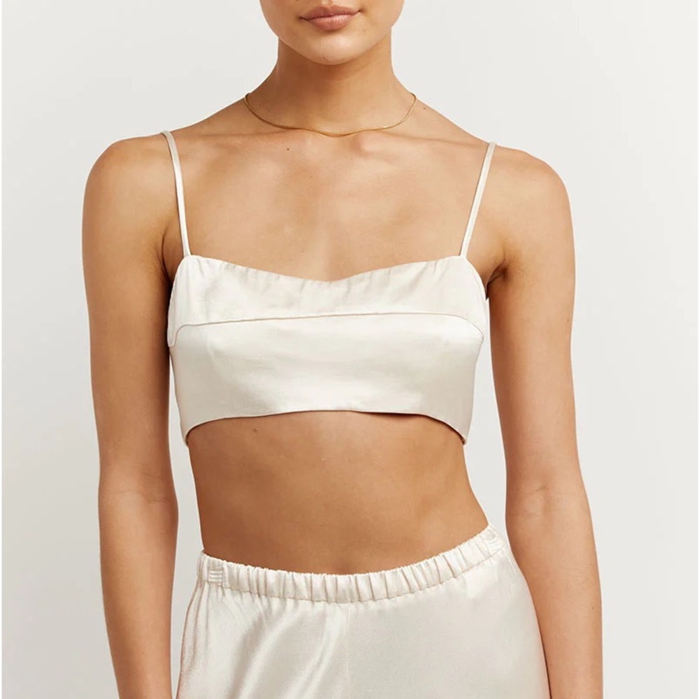 Dissh simone pearl satin crop top